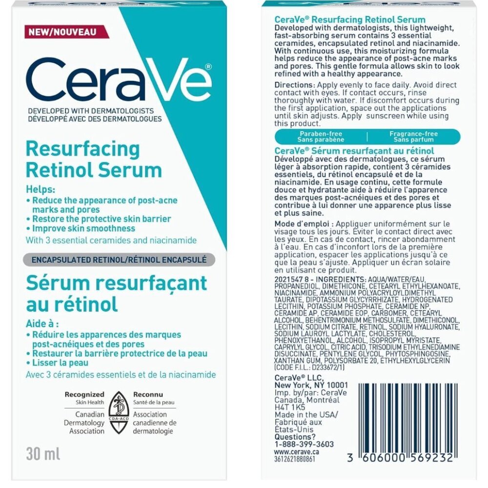 CeraVe Resurfacing Retinol Serum For Face with Niacinamide NEW IN BOX - Picture 7 of 8